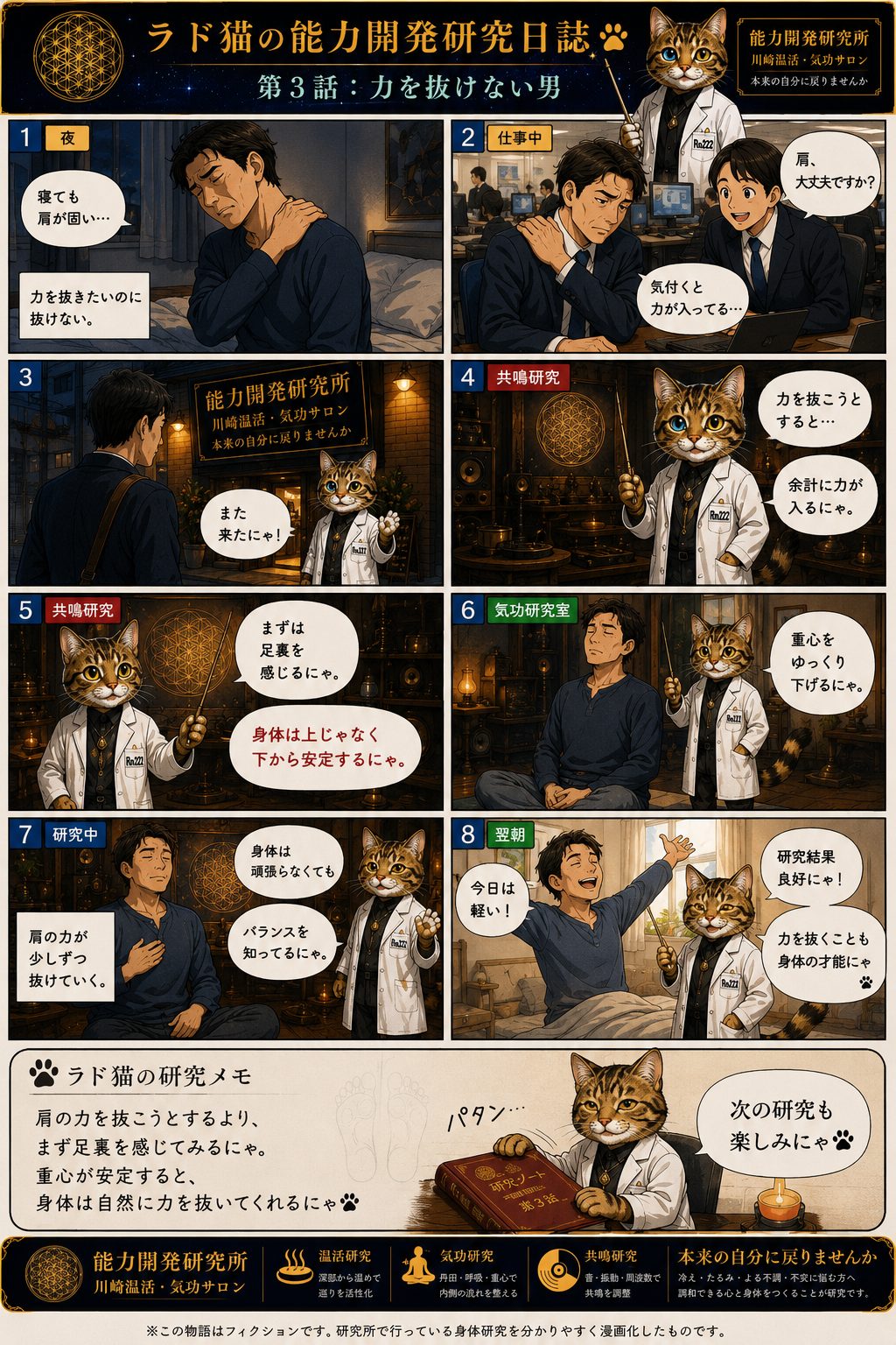ラド猫の能力開発研究日誌 第3話 力を抜けない男